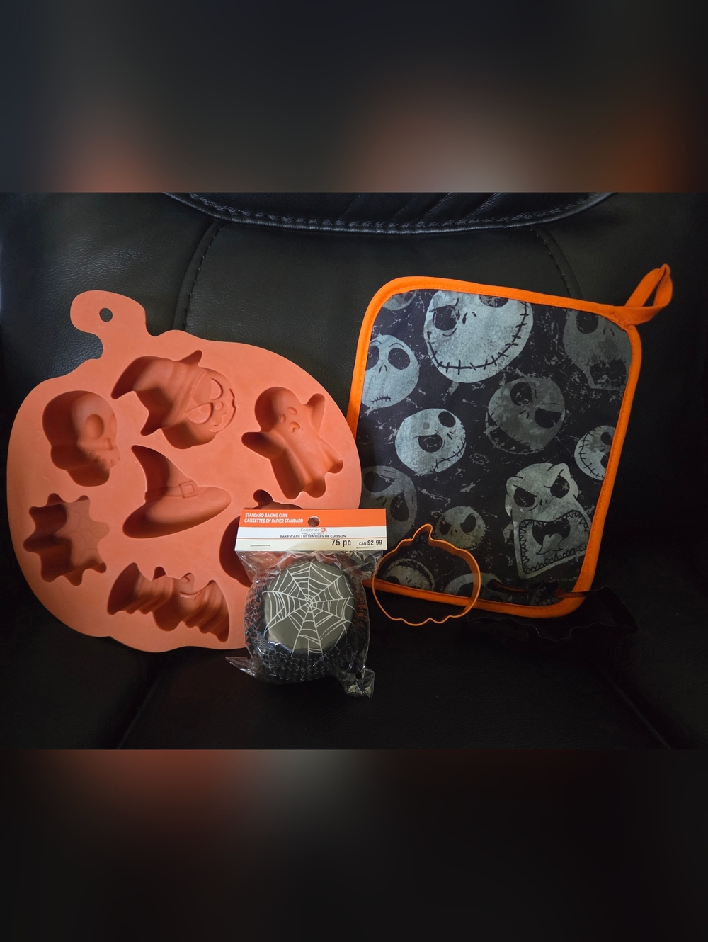 Halloween Baking Set Silicone Mold, Pumpkin/Bat Cookie Cutter, Jack Skellington